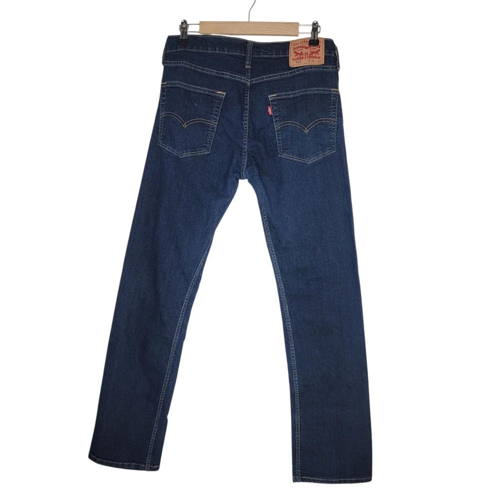 Levi's 513 Blue Dark Wash Distressed Jeans Men's Classic Size 32 X 32